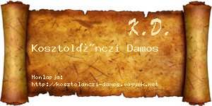 Kosztolánczi Damos névjegykártya